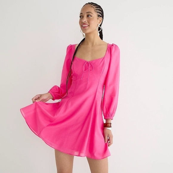 J. Crew Sweetheart long-sleeve mini dress - Picture 1 of 10